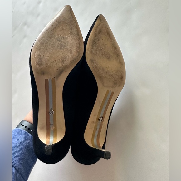 Sam Edelman Dori Suede Kitten Heel Pumps in Black - Picture 4 of 8